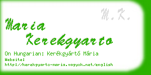 maria kerekgyarto business card